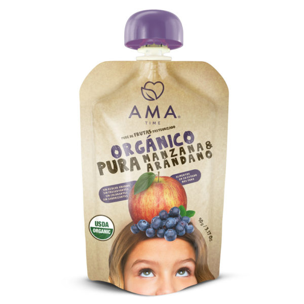 Ama Time Puré Manzana Arándano Orgánico